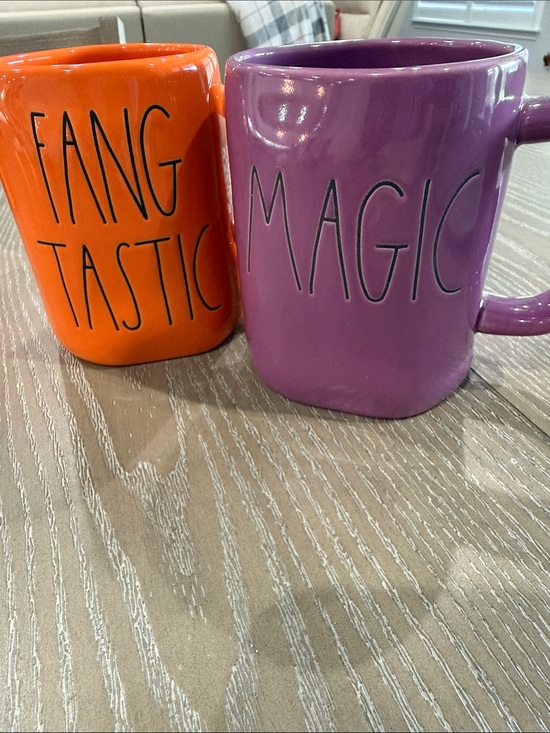 Rae Dunn Other - RAE DUNN HALLOWEEN Purple Magic & Orange Fang-Tastic Ceramic Mugs SET OF 2 NWT
